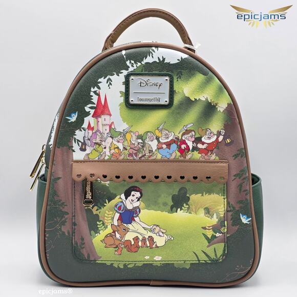 Loungefly Disney Snow White & the Seven Dwarfs Forest Mini Backpack New - Picture 1 of 6